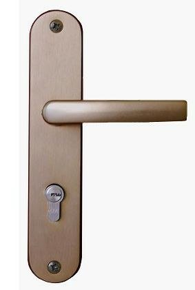 Kování bezpečnostní A2/72 mm, klika/madlo Al F4 bronzový elox bez krytky - Kliky, okenní a dveřní kování, panty Kování dveřní Kování dveřní bezpečnostní